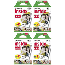Fujifilm Instax Instant Mini Film 80 Shots + 4 Rechargeable Batteries and Charger + 3pc Cleaning Kit