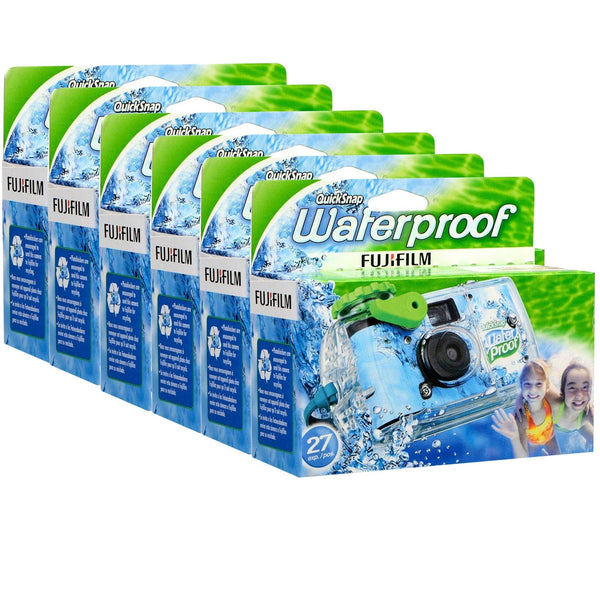 6x Fujifilm QuickSnap 800 Waterproof One-Time Use Disposable 35mm Camera - 27 Exposures