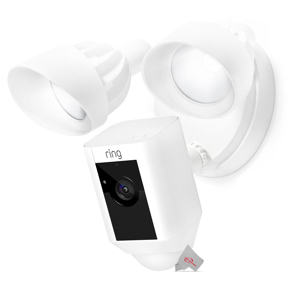 RING Floodlight Cam Wired Plus Motion-Activated 1080p HD White - 5 Pack