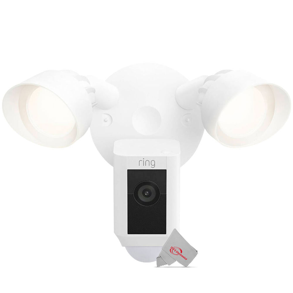 RING Floodlight Cam Wired Plus Motion-Activated 1080p HD White - 5 Pack