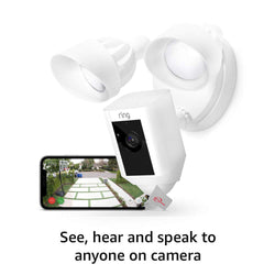 RING Floodlight Cam Wired Plus Motion-Activated 1080p HD White - 5 Pack