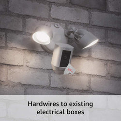 RING Floodlight Cam Wired Plus Motion-Activated 1080p HD White - 3 Pack