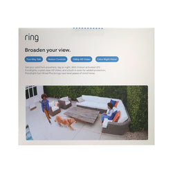 Two RING Floodlight Cam Wired Plus Motion-Activated Security Outdoor Camera White