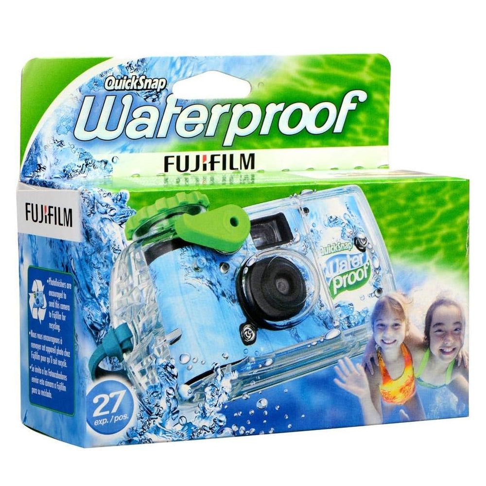 4x Fujifilm QuickSnap 800 Waterproof One-Time Use Disposable 35mm Camera - 27 Exposures with 4x Floating Foam Strap-Orange
