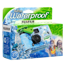 4x Fujifilm QuickSnap 800 Waterproof One-Time Use Disposable 35mm Camera - 27 Exposures with 4x Floating Foam Strap-Orange