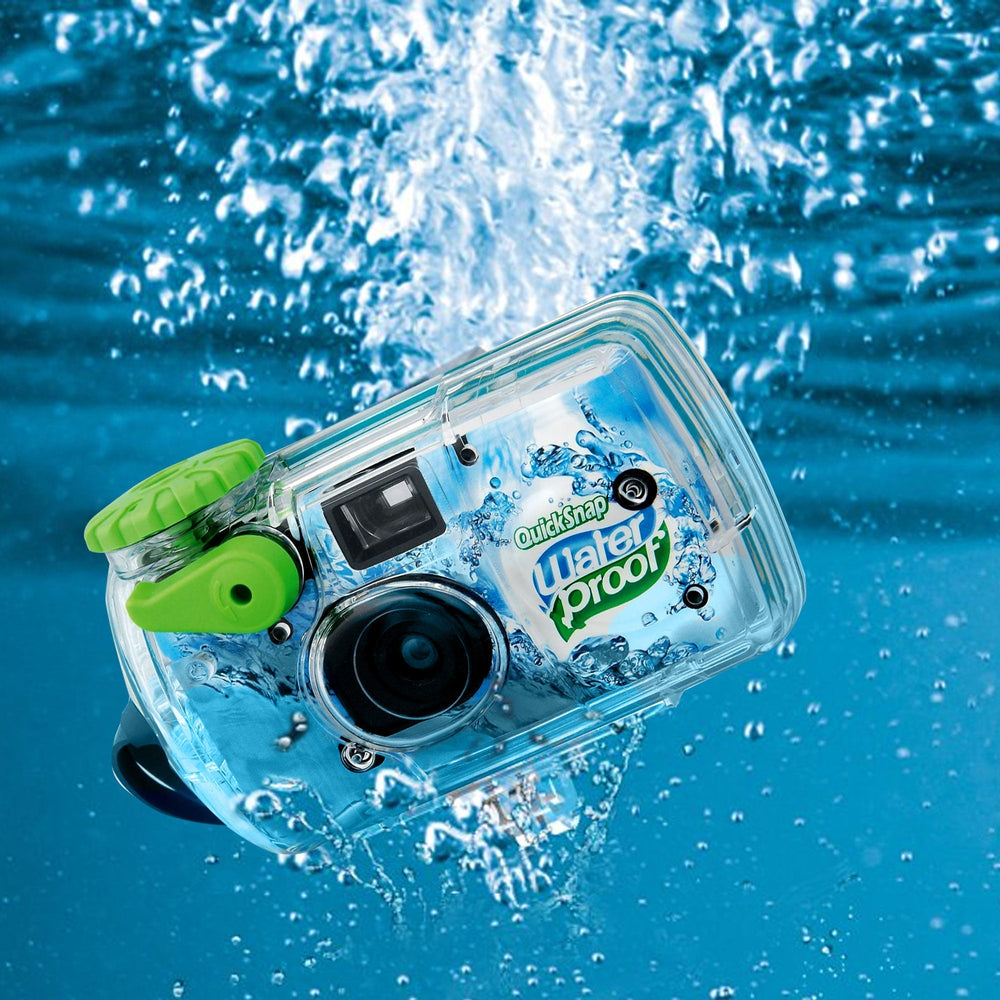 4x Fujifilm QuickSnap 800 Waterproof One-Time Use Disposable 35mm Camera - 27 Exposures with 4x Floating Foam Strap-Orange