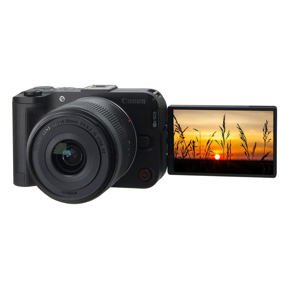 Canon EOS R50 V 4K60p Video 24.2MP Mirrorless Camera + RF-S 14-30mm f/4-6.3 IS STM PZ Lens (Canon RF) All Inclusive Professional Video Podcasting Kit