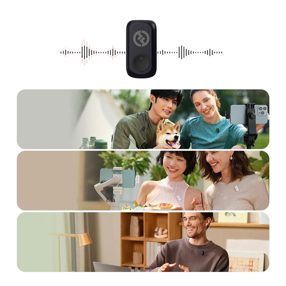 Hollyland LARK A1 Combo 2-Person Wireless Microphone System with USB-C and Lightning Connectors for Mobile Devices (Space Gray, 2.4 GHz) Video Bundle