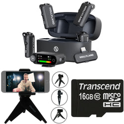 Hollyland LARK MAX 2 Combo 4-Person Wireless Microphone System for Cameras and Mobile Devices (Space Gray, 2.4 GHz) Video Bundle