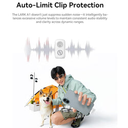 Hollyland LARK A1 Combo 2-Person Wireless Microphone System with USB-C and Lightning Connectors for Mobile Devices (Ivory White, 2.4 GHz)