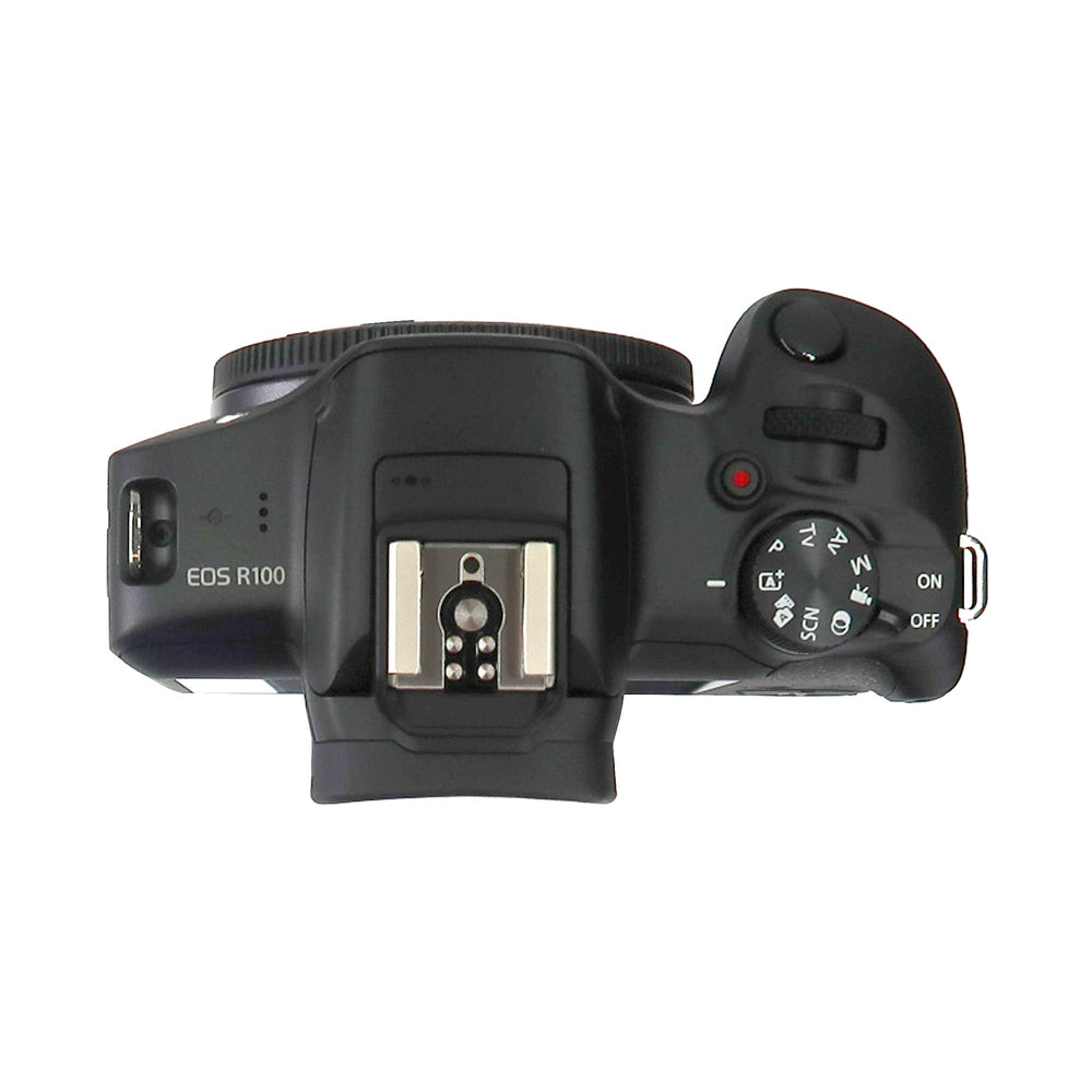 Canon EOS R100 Mirrorless Camera with RF-S 18-45mm f/4.5-6.3 IS STM Lens and RF 75-300mm f/4-5.6 Lens Basic Accessory Bundle