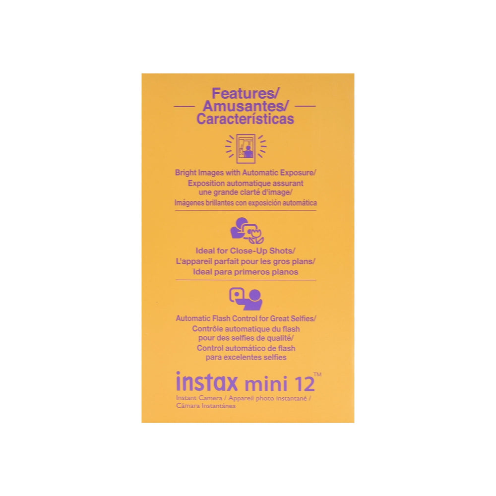 FUJIFILM INSTAX MINI 12 Instant Film Camera (Lilac Purple) with 2x Fujifilm 2x10 Film Mini Instax Film Pack and Panasonic Alkaline 2 "AA" Batteries