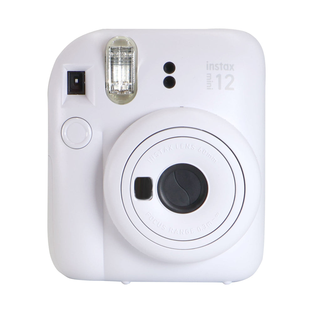 FUJIFILM INSTAX MINI 12 Instant Film Camera (Clay White) with 2x Fujifilm 2x10 Film Mini Instax Film Pack and Panasonic Alkaline 2 "AA" Batteries