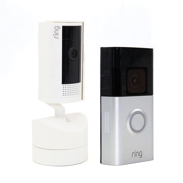 Ring Doorbell Pro Smart Wi-Fi Video Doorbell - Battery-powered (Satin Nickel) with Ring Pan-Tilt Indoor Security Cam - White