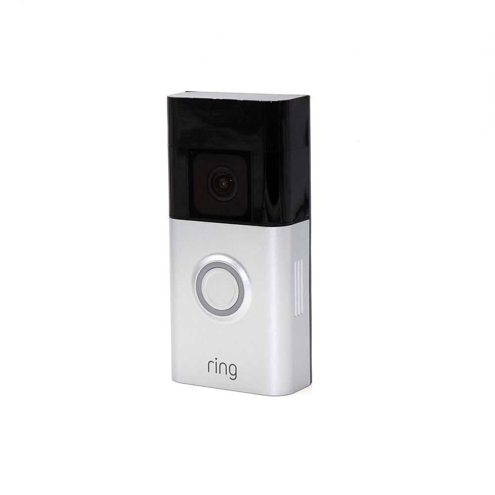 Ring Doorbell Pro Smart Wi-Fi Video Doorbell - Battery-powered (Satin Nickel) with Ring Pan-Tilt Indoor Security Cam - White