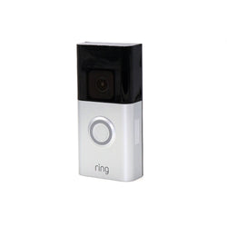 Ring Doorbell Pro Smart Wi-Fi Video Doorbell - Battery-powered (Satin Nickel) with Ring Pan-Tilt Indoor Security Cam - White