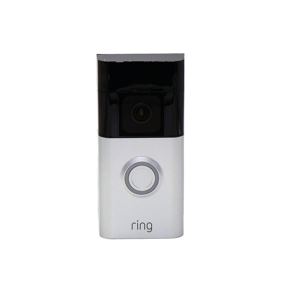 Ring Doorbell Pro Smart Wi-Fi Video Doorbell - Battery-powered (Satin Nickel) with Ring Pan-Tilt Indoor Security Cam - White