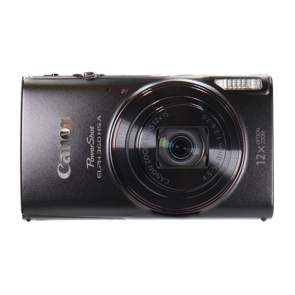 Canon PowerShot ELPH 360 HS A Digital Camera (Black) with Case, 32GB MicroSD, Card Reader, Tripod, Cleaning Kit