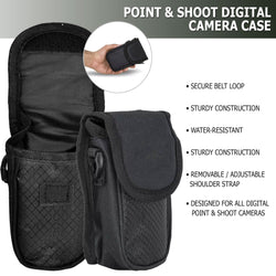 Canon PowerShot ELPH 360 HS A Digital Camera (Black) with Case, 32GB MicroSD, Card Reader, Tripod, Cleaning Kit
