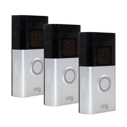 3x Ring Battery Doorbell Pro Smart Wi-Fi Video Doorbell - Battery-powered with 1536p HD+ Video (Satin Nickel)