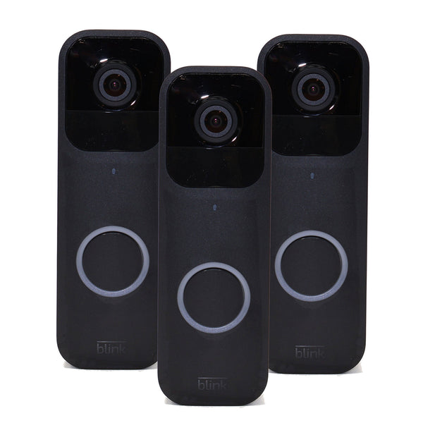 3x Blink Smart Wifi Video Doorbell – Wired/Battery Operated (Black)