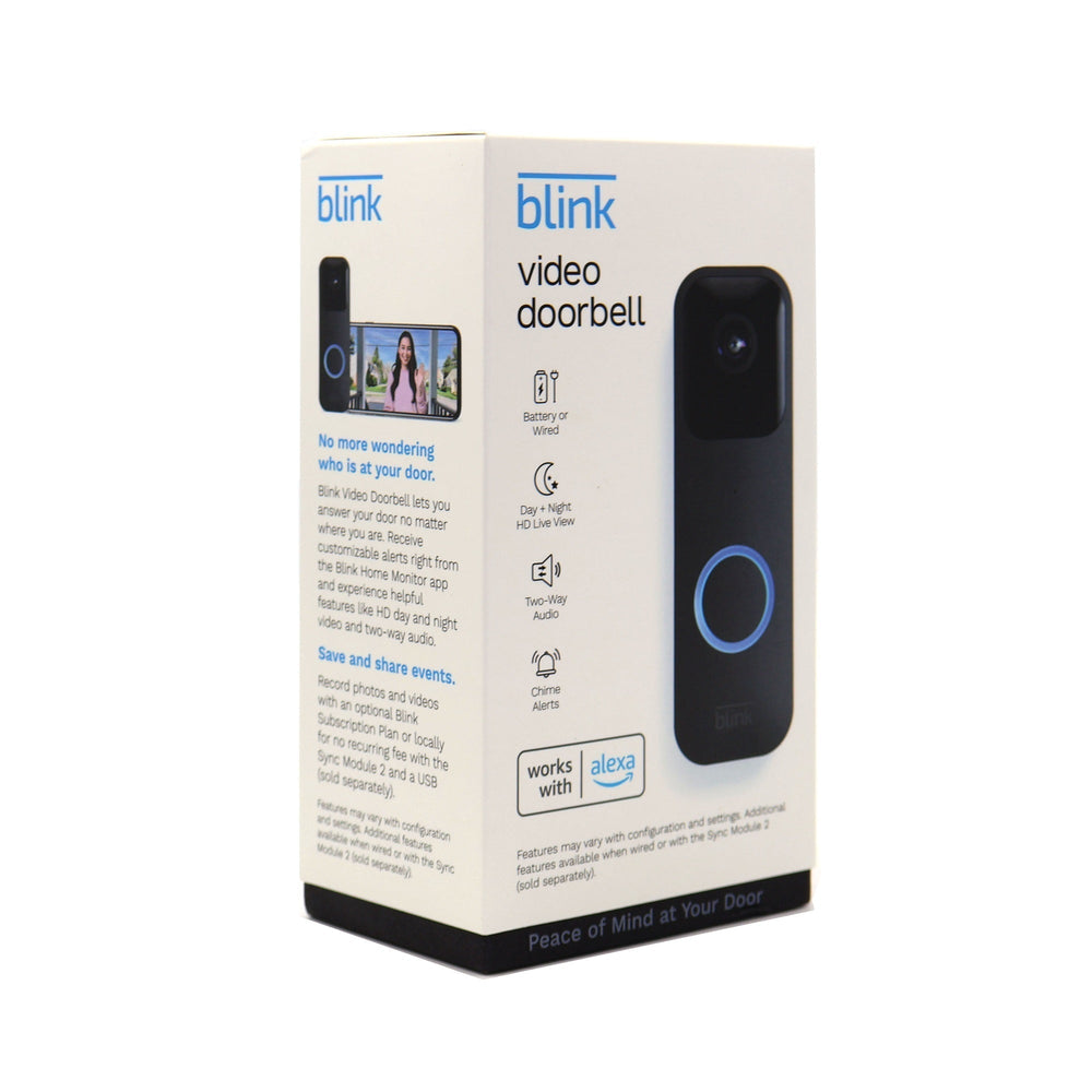 3x Blink Smart Wifi Video Doorbell – Wired/Battery Operated (Black)