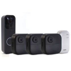 Blink Outdoor 4 Wireless Smart Security Camera - Sync Module Core Included (3 Cameras) with Blink Smart Wifi Video Doorbell – Wired/Battery Operated