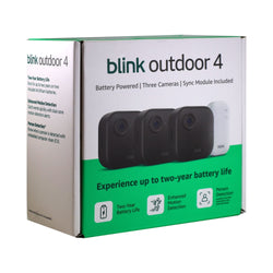 Blink Outdoor 4 Wireless Smart Security Camera - Sync Module Core Included (3 Cameras) with Blink Smart Wifi Video Doorbell – Wired/Battery Operated