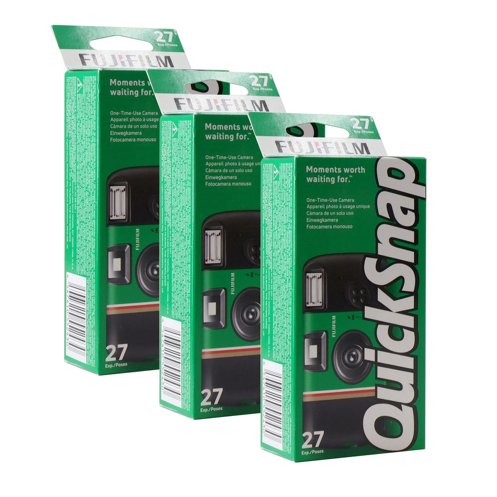 3x Fujifilm QuickSnap Flash 400 One-Time-Use Disposable Camera (27 Exposures)