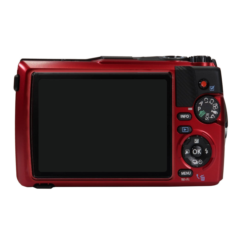OM SYSTEM Tough TG-7 Digital Camera (Red) with 64GB Memory Card Accessory Bundle