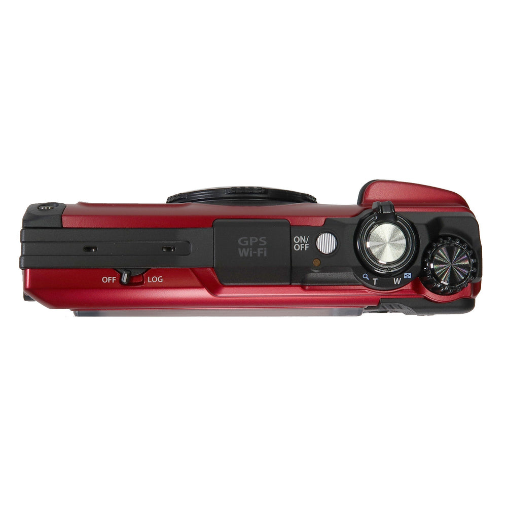 OM SYSTEM Tough TG-7 Digital Camera (Red) with 64GB Memory Card Accessory Bundle