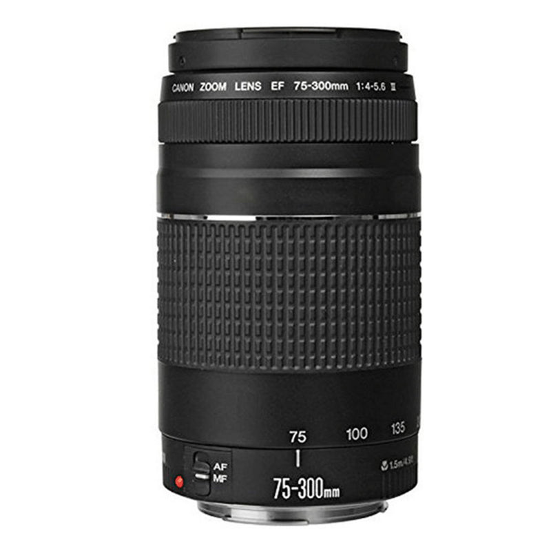 Canon EOS Rebel T7 DSLR Camera + 18-55mm Lens + 75-300mm Lens + 58mm UV Filter + Filter Kit + Telephoto&Wide Angle Lens + 16GB Memory Card + Wallet + Reader + Grip Strap + Case + Lens Pen + Cap Holder + Cleaning Kit + Tall & Mini Tripod